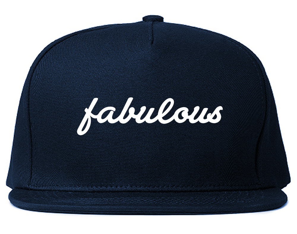 Fabulous_Script Navy Blue Snapback Hat