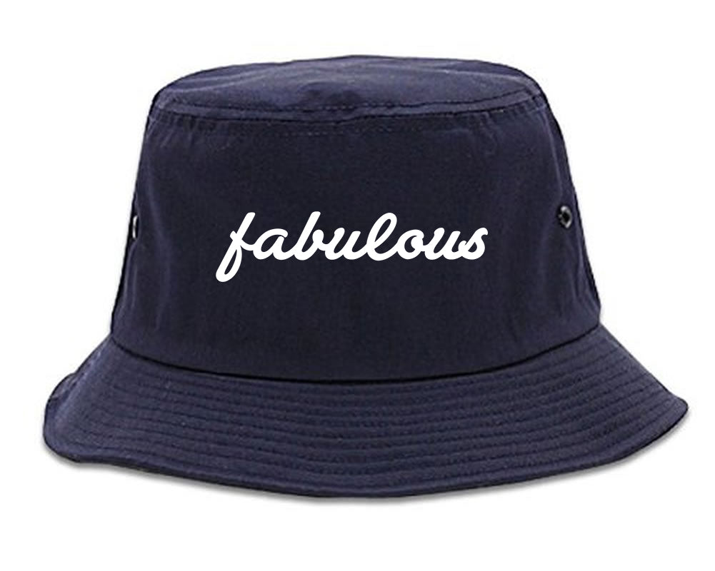 Fabulous_Script Navy Blue Bucket Hat