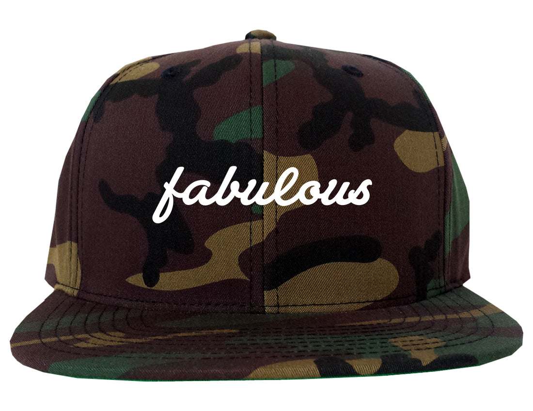 Fabulous_Script Camo Snapback Hat