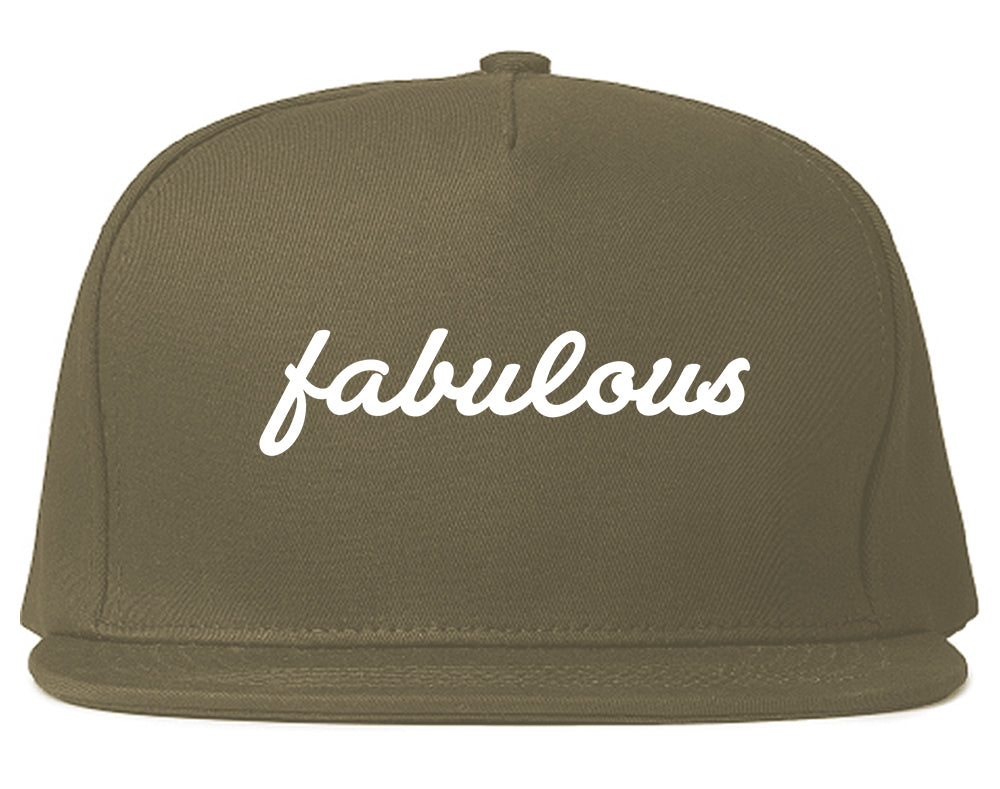 Fabulous_Script Grey Snapback Hat