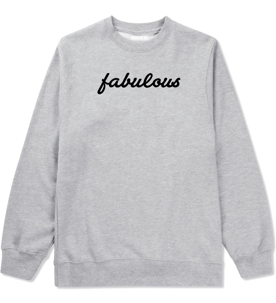 Fabulous Script Mens Grey Crewneck Sweatshirt by KINGS OF NY