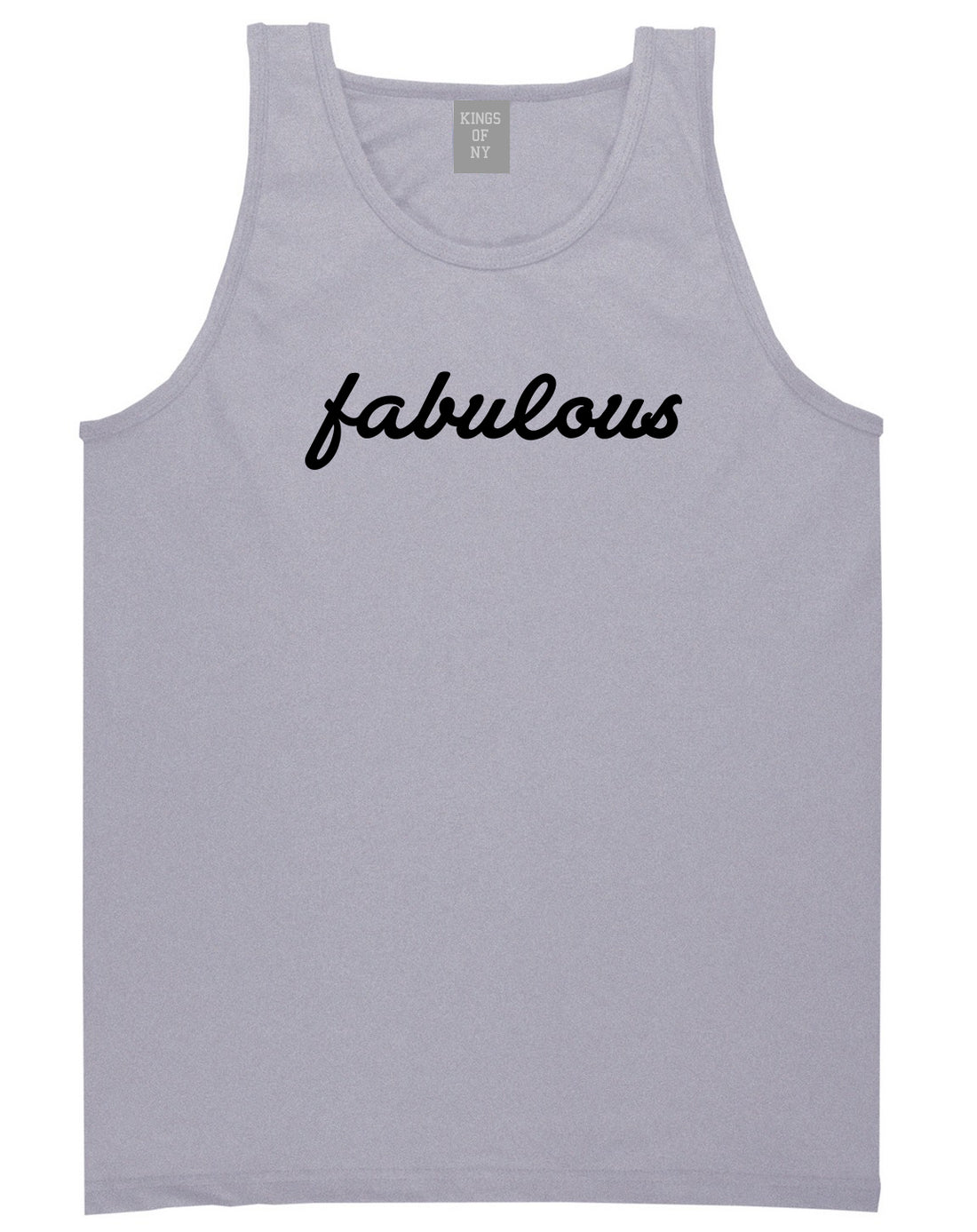 Fabulous Script Mens Grey Tank Top Shirt by KINGS OF NY