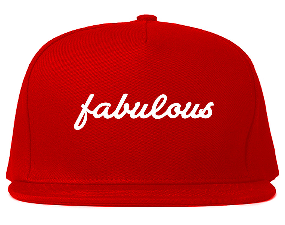 Fabulous_Script Red Snapback Hat