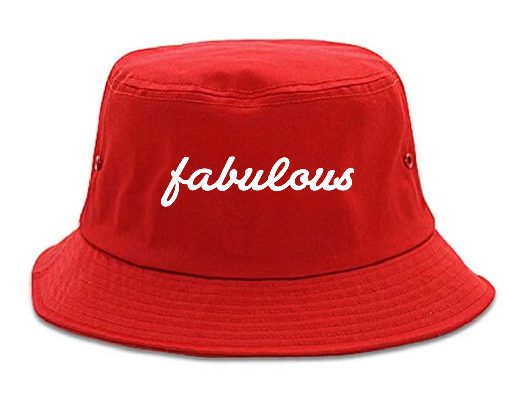 Fabulous_Script Red Bucket Hat