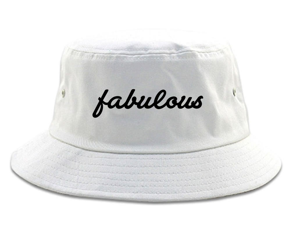 Fabulous_Script White Bucket Hat
