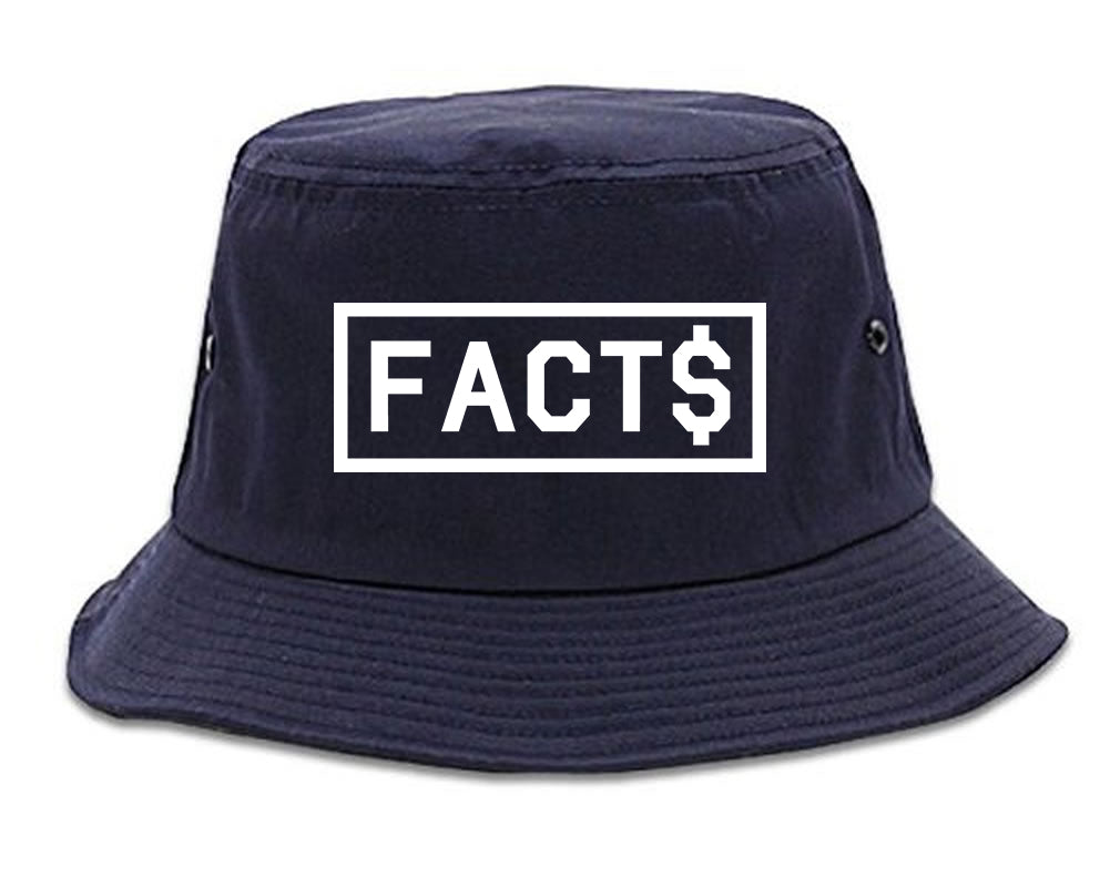 Facts Money Sign Box Mens Bucket Hat Navy Blue