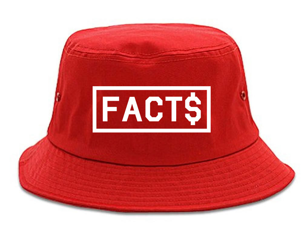 Facts Money Sign Box Mens Bucket Hat Red