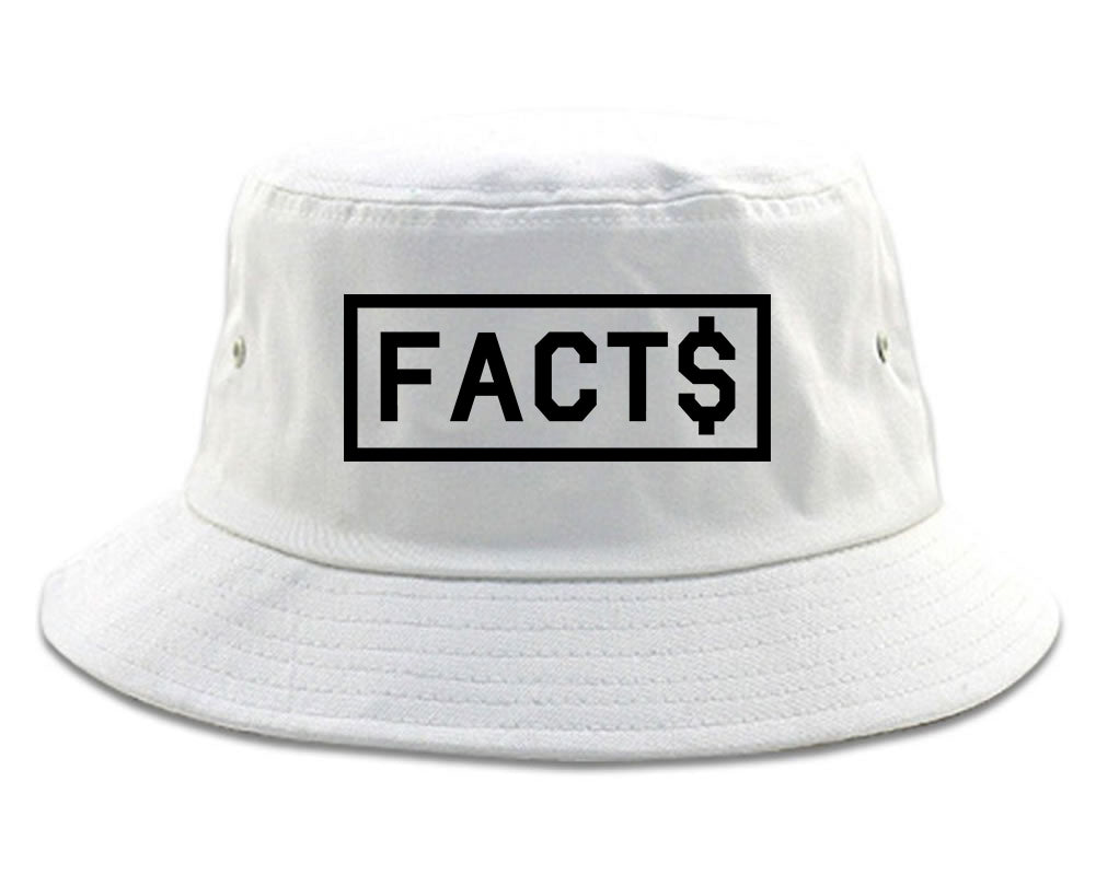 Facts Money Sign Box Mens Bucket Hat White