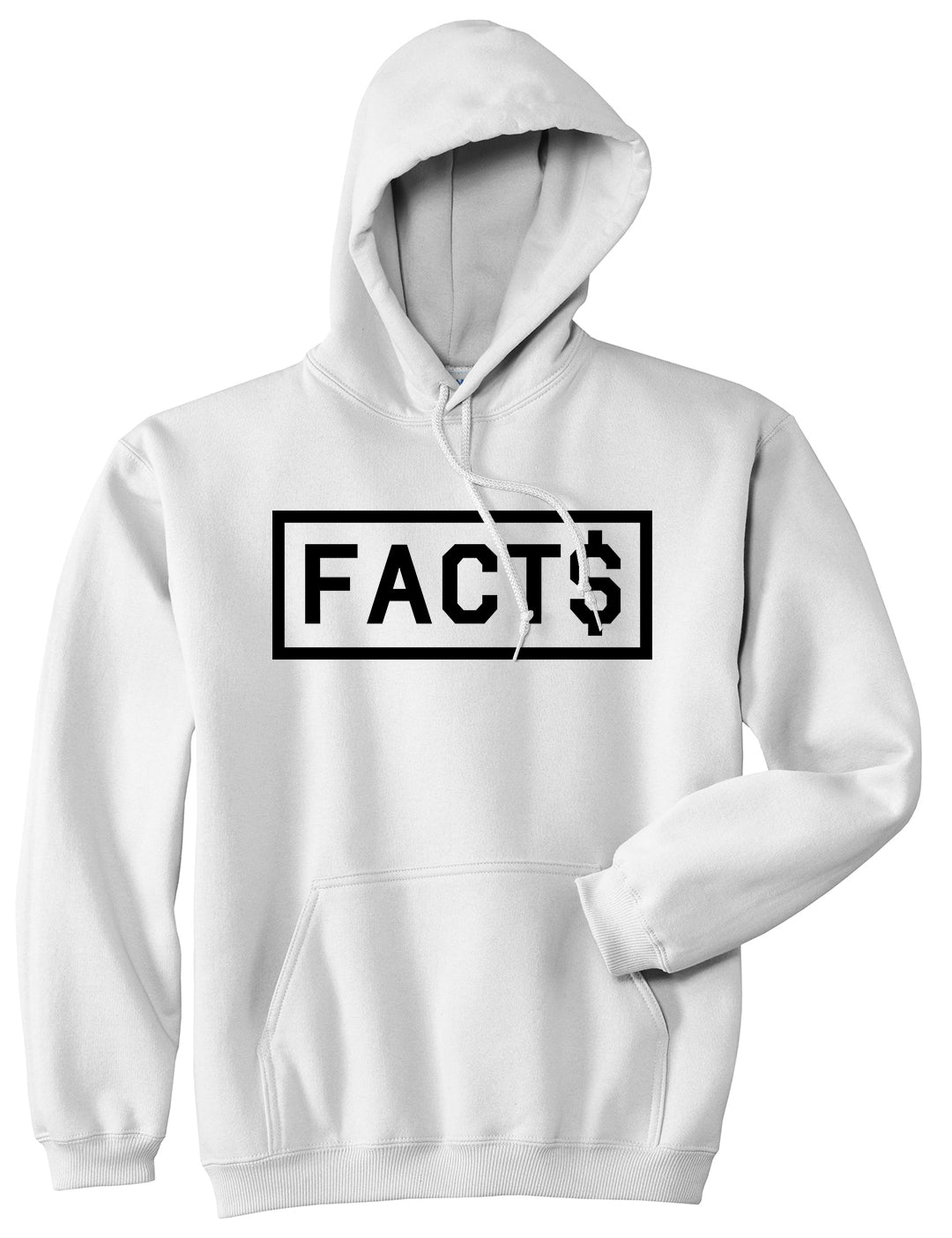 Facts Money Sign Box Mens Pullover Hoodie White