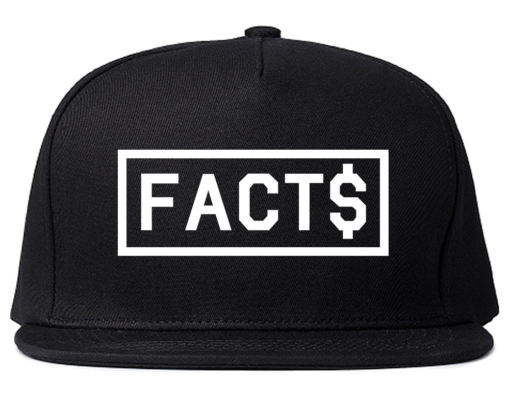 Facts Money Sign Box Mens Snapback Hat Black