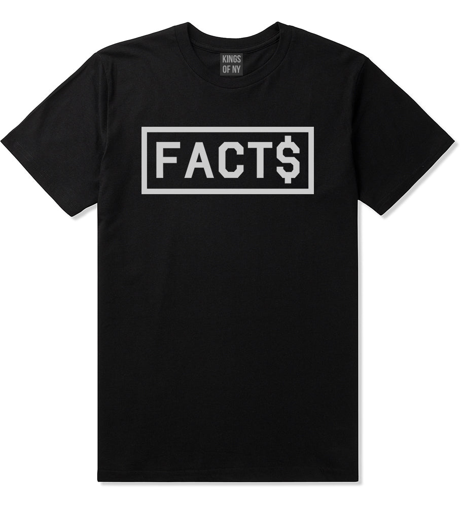 Facts Money Sign Box Mens T-Shirt Black