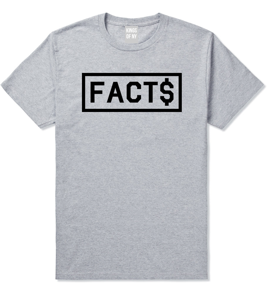 Facts Money Sign Box Mens T-Shirt Grey