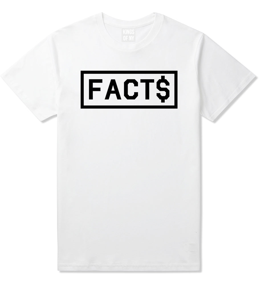 Facts Money Sign Box Mens T-Shirt White