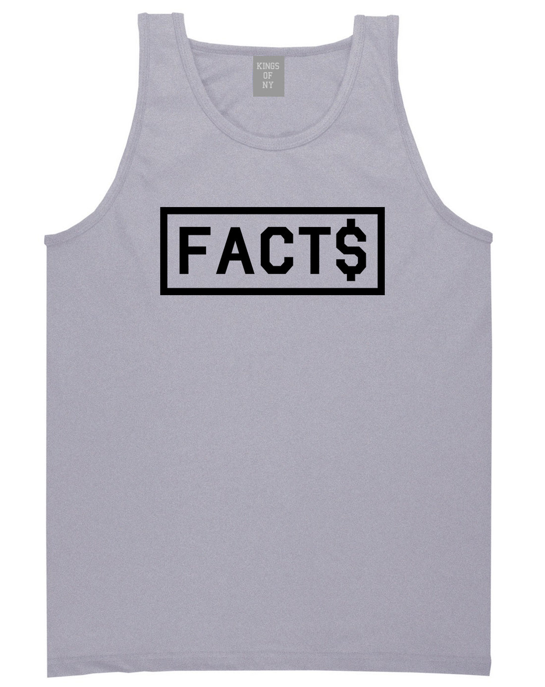 Facts Money Sign Box Mens Tank Top T-Shirt Grey