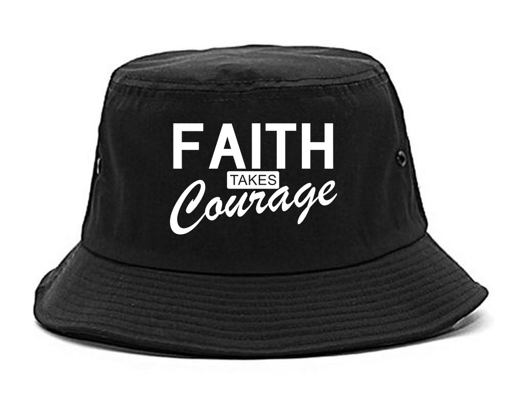 Faith Takes Courage Religious Mens Bucket Hat Black