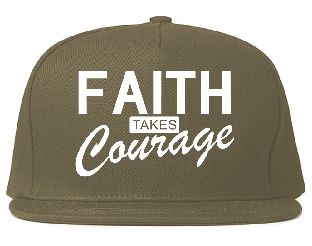 Faith Takes Courage Religious Mens Snapback Hat Grey