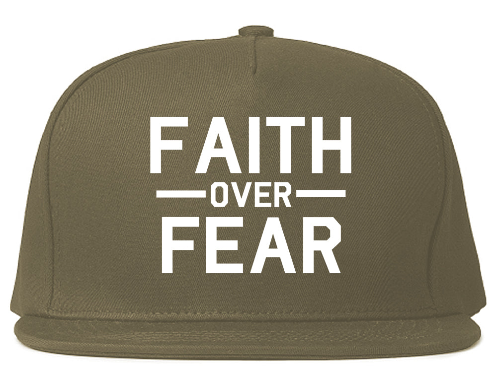 Faith_Over_Fear Grey Snapback Hat