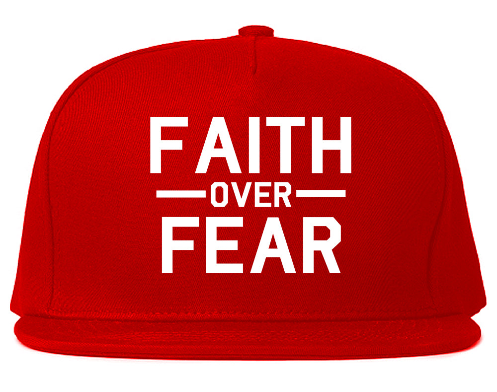Faith_Over_Fear Red Snapback Hat