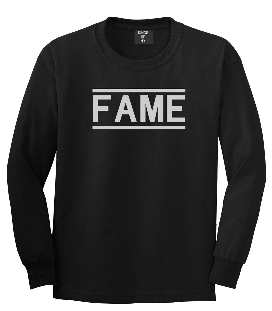 Fame Famous Mens Black Long Sleeve T-Shirt by KINGS OF NY