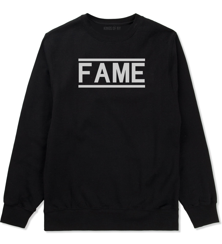 Fame Famous Mens Black Crewneck Sweatshirt by KINGS OF NY