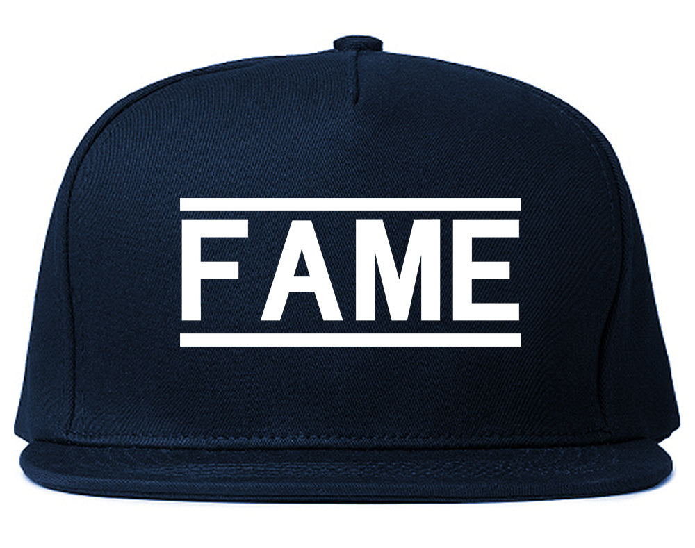 Fame_Famous Navy Blue Snapback Hat
