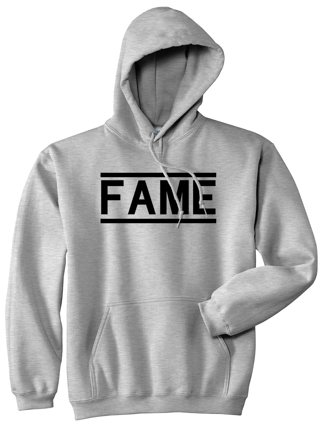 Fame Famous Mens Grey Pullover Hoodie by KINGS OF NY