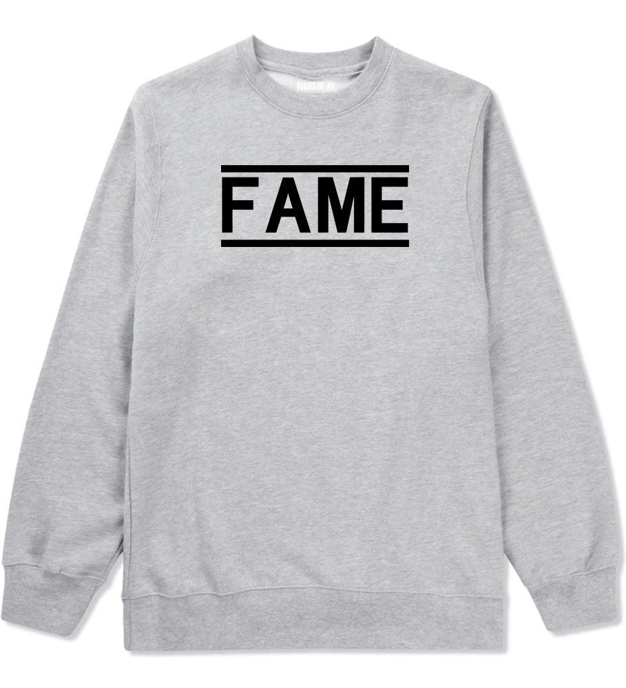 Fame Famous Mens Grey Crewneck Sweatshirt by KINGS OF NY