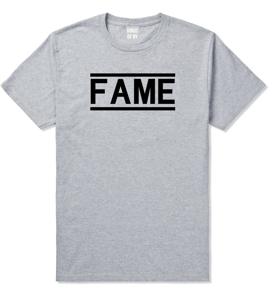 Fame Famous Mens Grey T-Shirt by KINGS OF NY