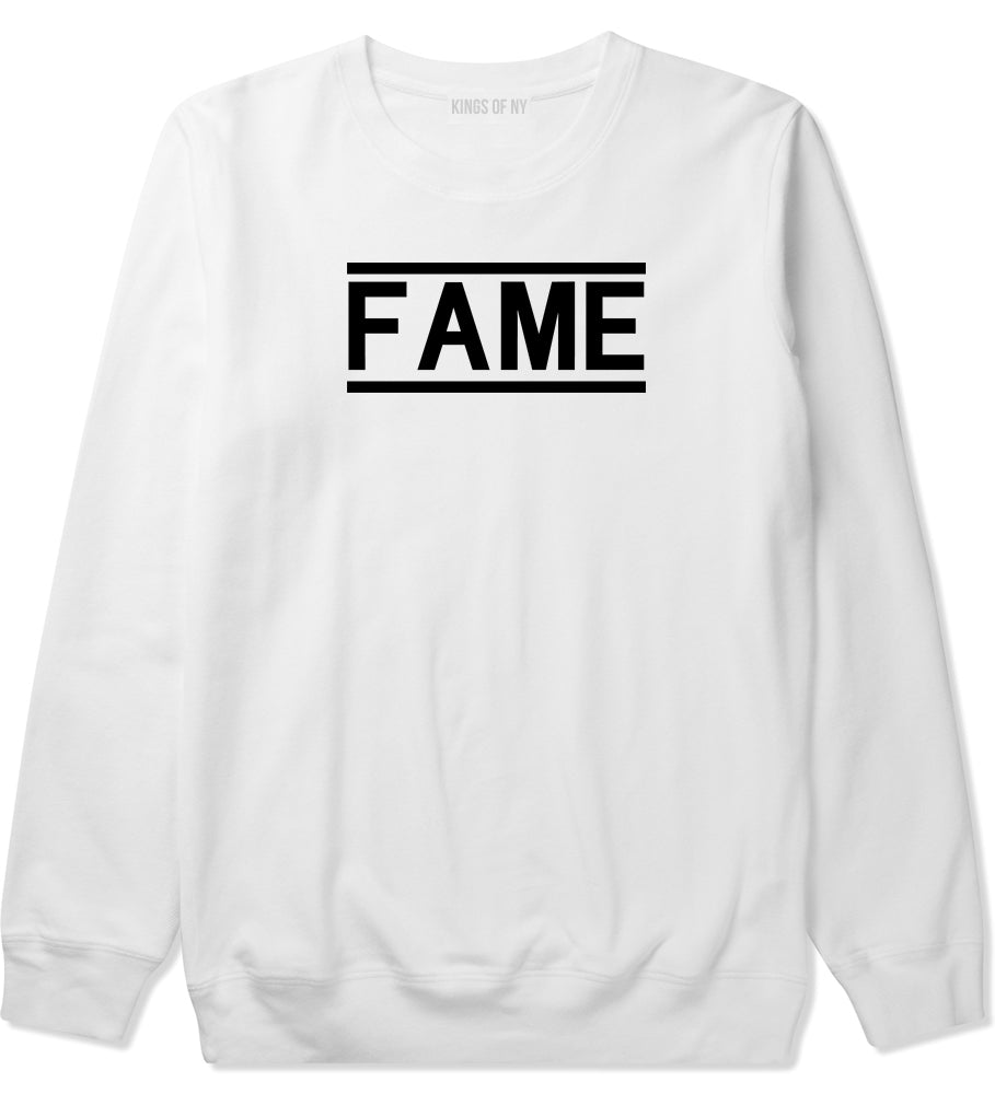 Fame Famous Mens White Crewneck Sweatshirt by KINGS OF NY
