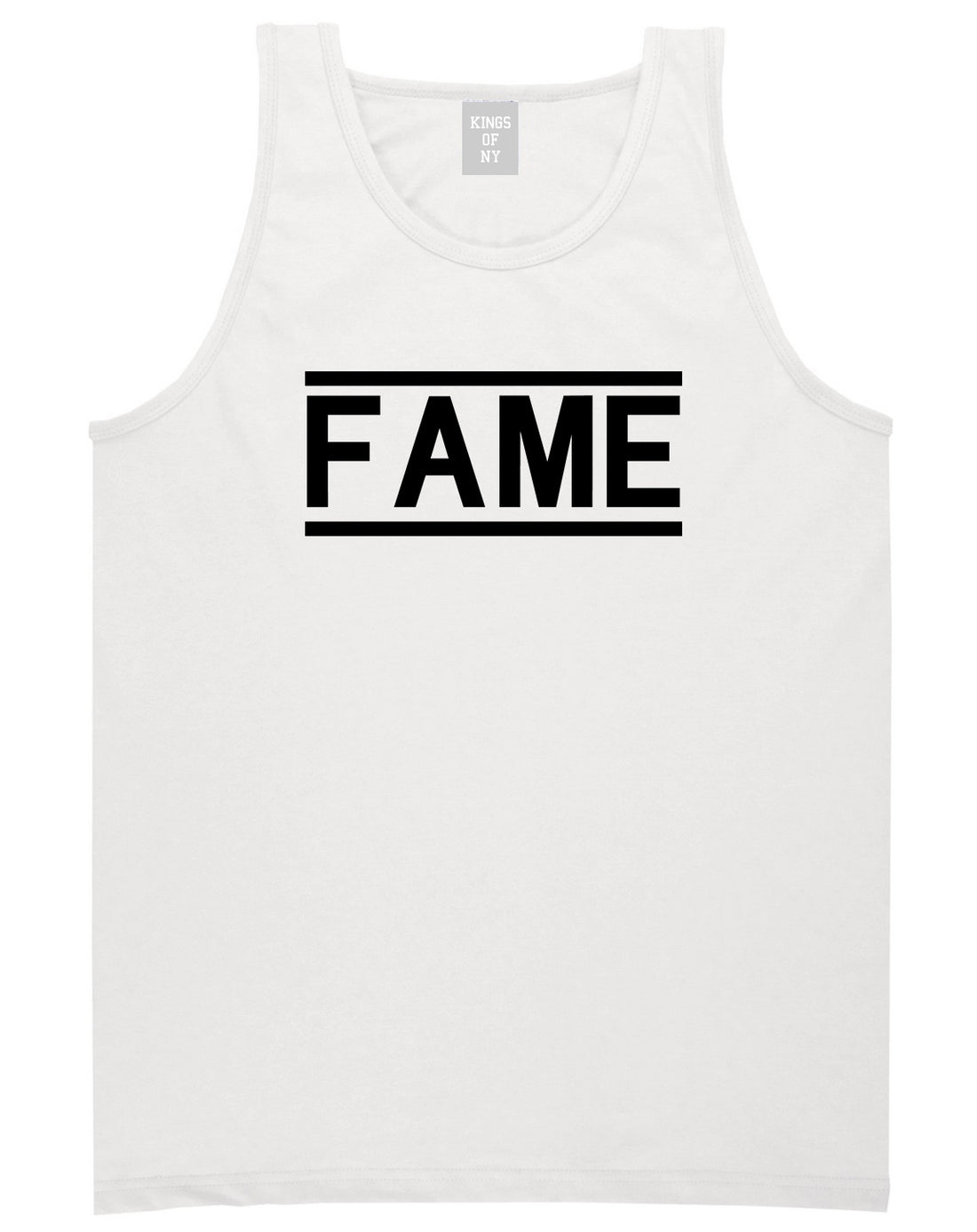 Fame Famous Mens White Tank Top Shirt by KINGS OF NY