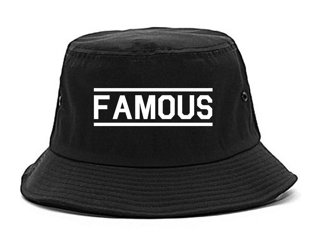 Famous Black Bucket Hat