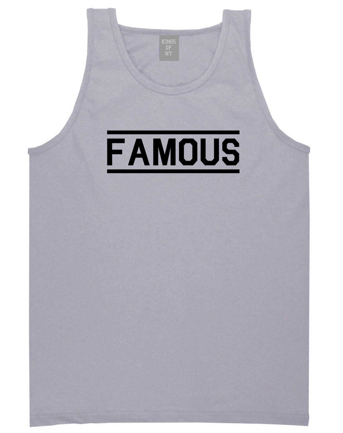 Famous Mens Grey Tank Top Shirt by KINGS OF NY