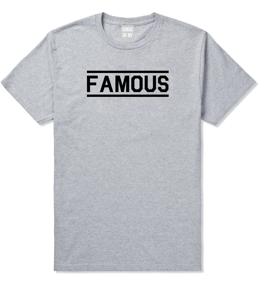 Famous Mens Grey T-Shirt by KINGS OF NY