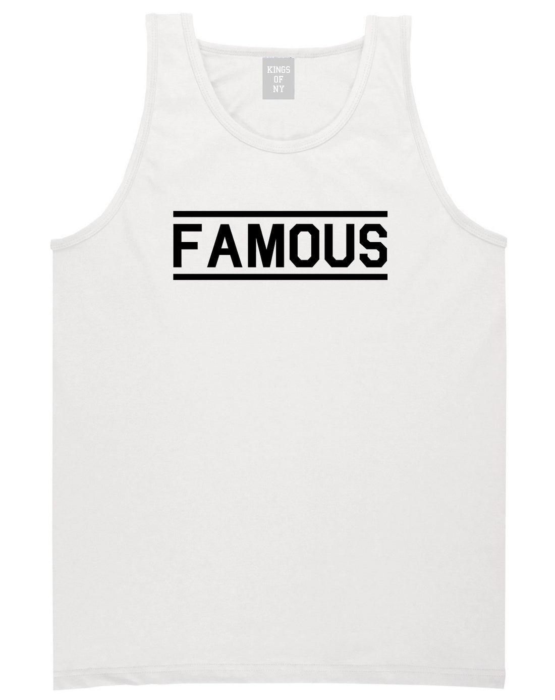 Famous Mens White Tank Top Shirt by KINGS OF NY