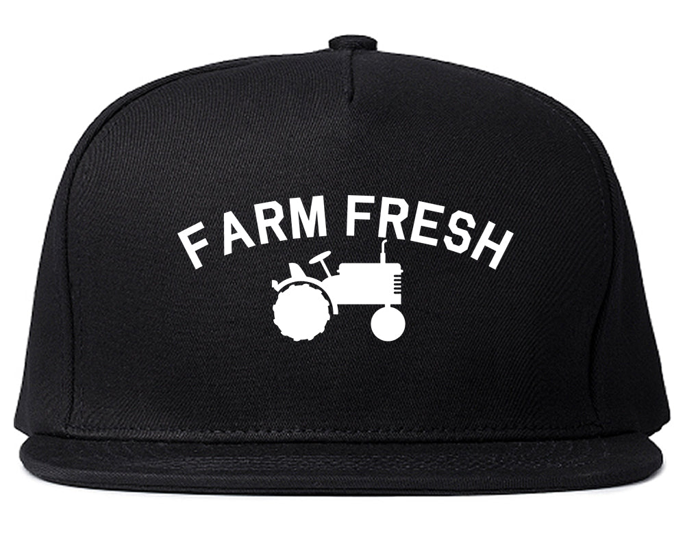 Farm_Fresh_Tractor Black Snapback Hat