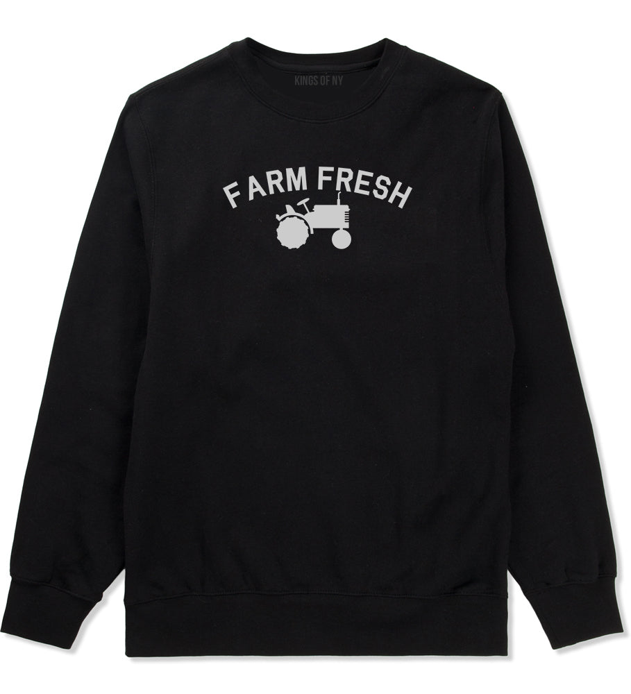 Farm Fresh Tractor Mens Black Crewneck Sweatshirt by KINGS OF NY
