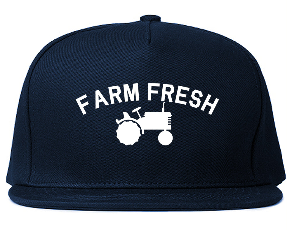 Farm_Fresh_Tractor Navy Blue Snapback Hat
