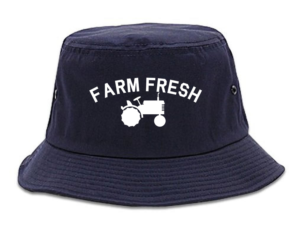 Farm_Fresh_Tractor Navy Blue Bucket Hat