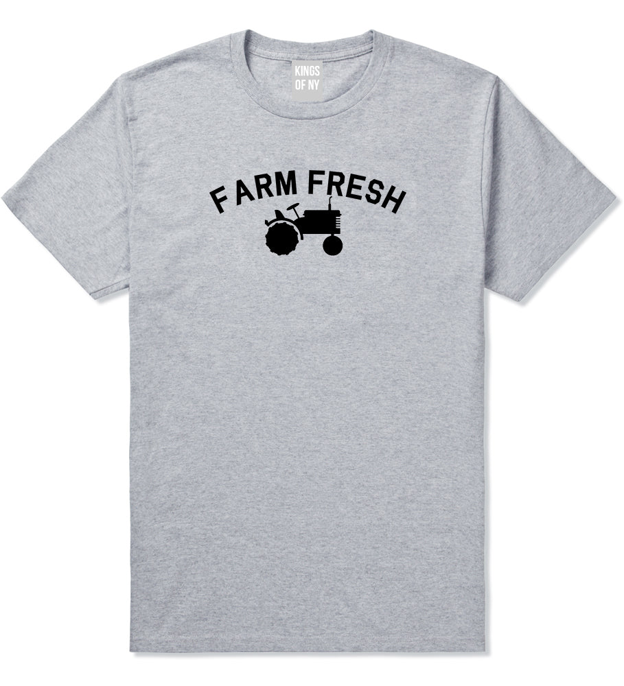 Farm Fresh Tractor Mens Grey T-Shirt by KINGS OF NY