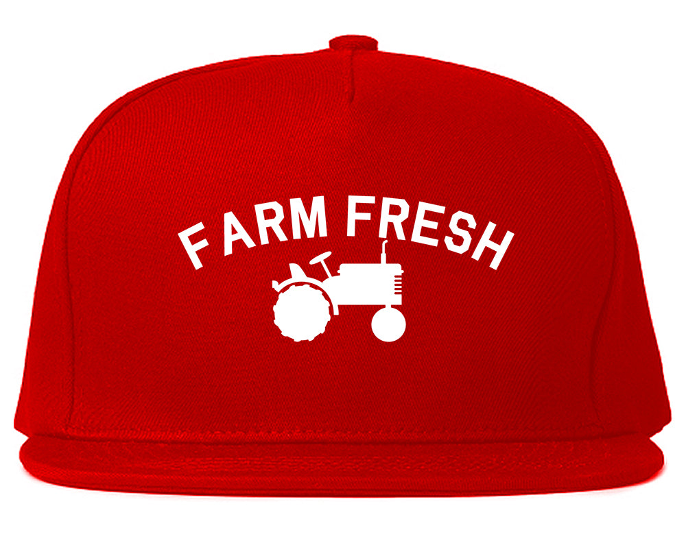 Farm_Fresh_Tractor Red Snapback Hat