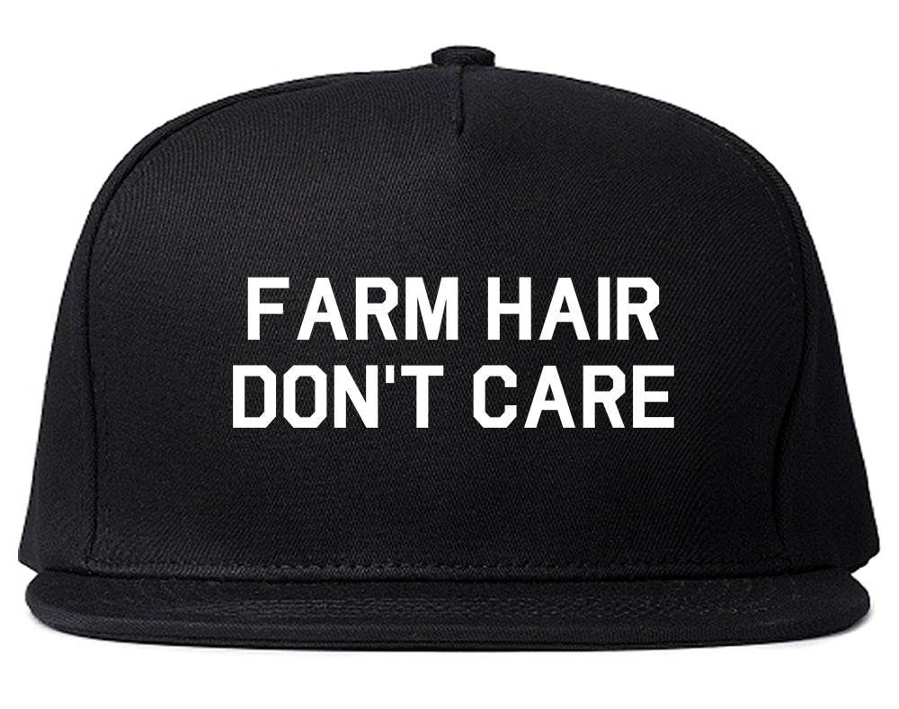 Farm_Hair_Dont_Care Black Snapback Hat