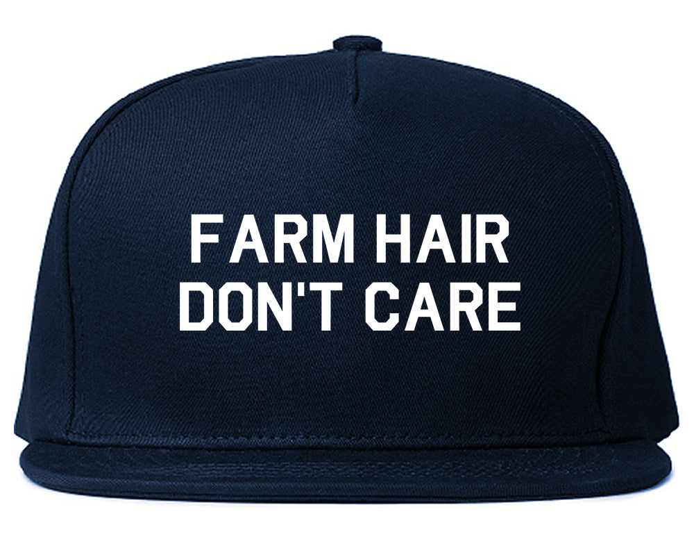Farm_Hair_Dont_Care Navy Blue Snapback Hat