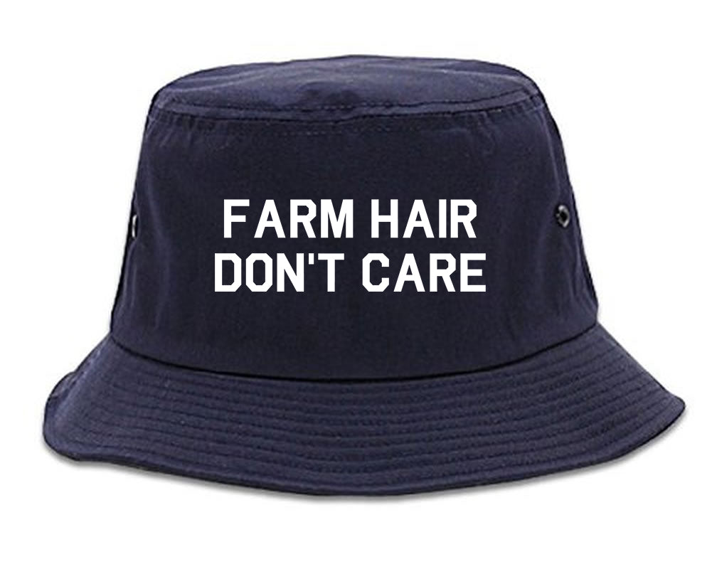 Farm_Hair_Dont_Care Navy Blue Bucket Hat