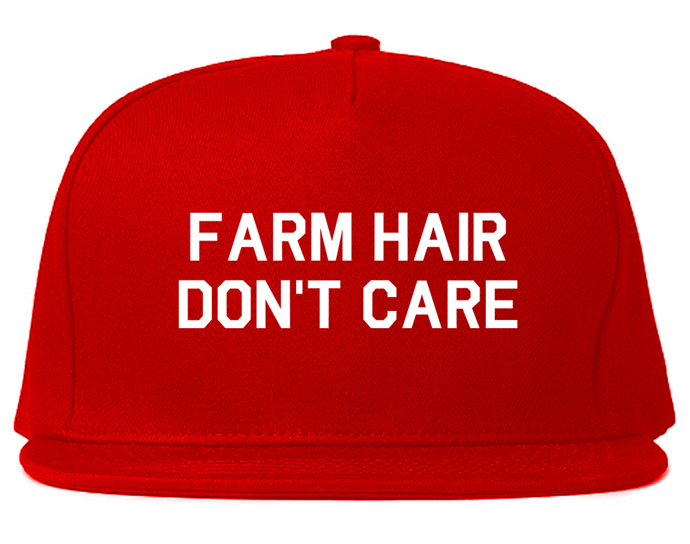 Farm_Hair_Dont_Care Red Snapback Hat