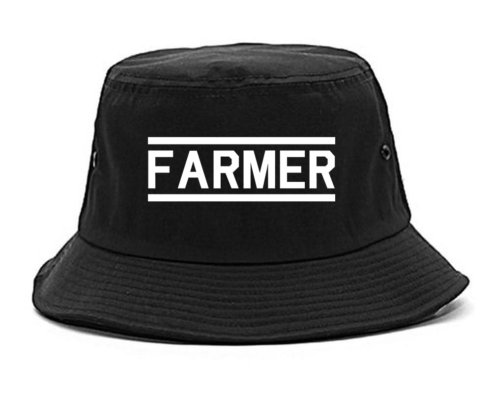 Farmer_Farm Black Bucket Hat