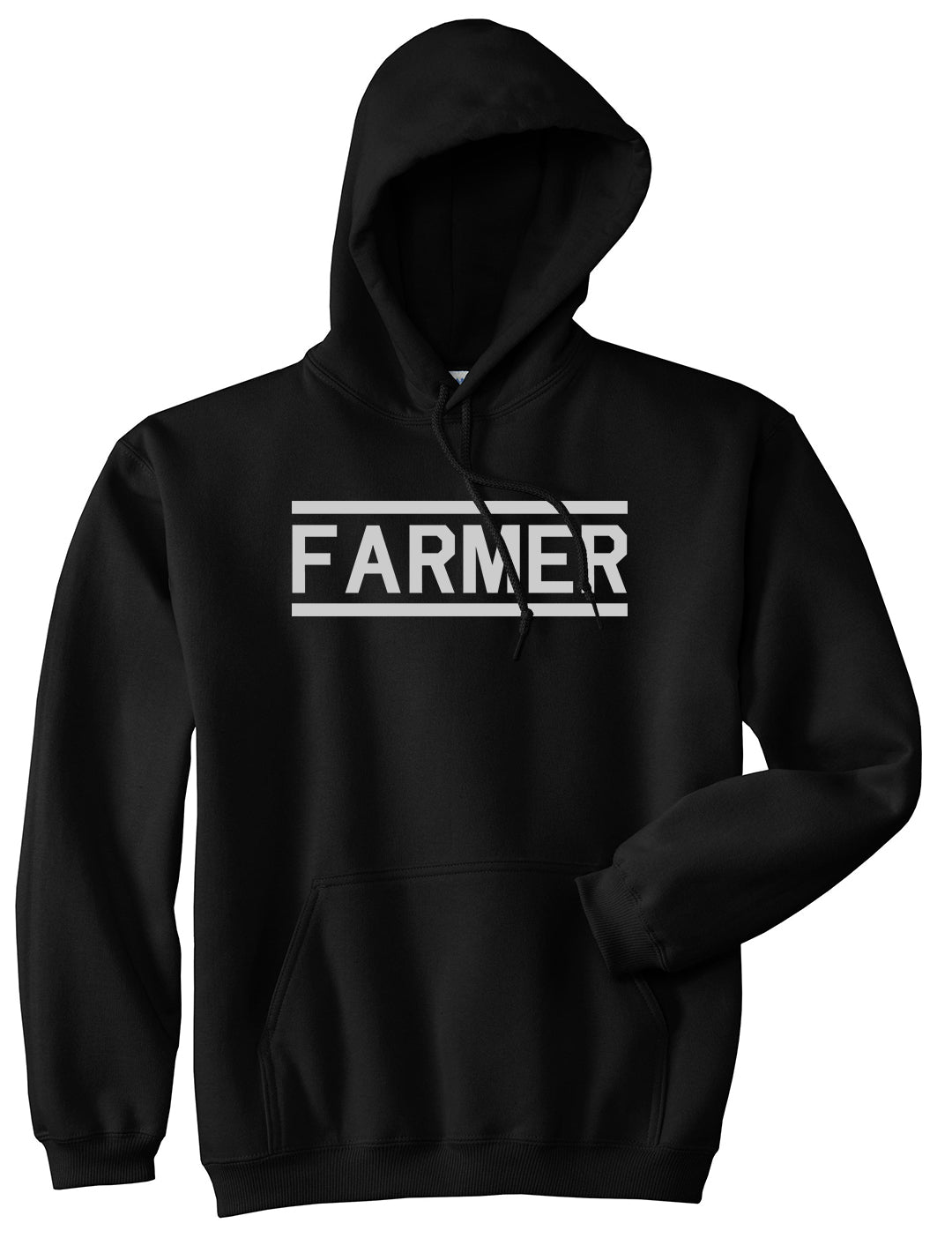 Farmer Farm Mens Black Pullover Hoodie by KINGS OF NY