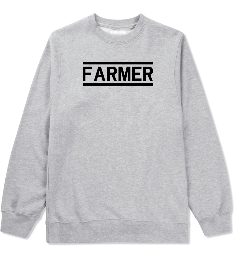 Farmer Farm Mens Grey Crewneck Sweatshirt by KINGS OF NY