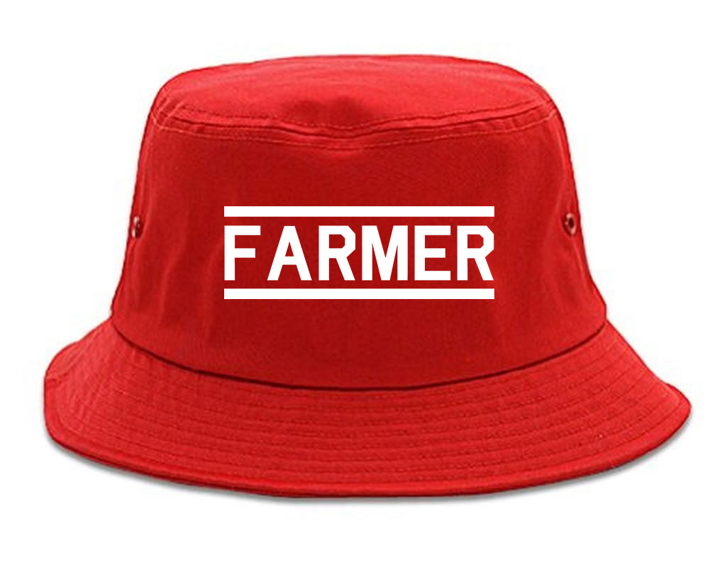 Farmer_Farm Red Bucket Hat