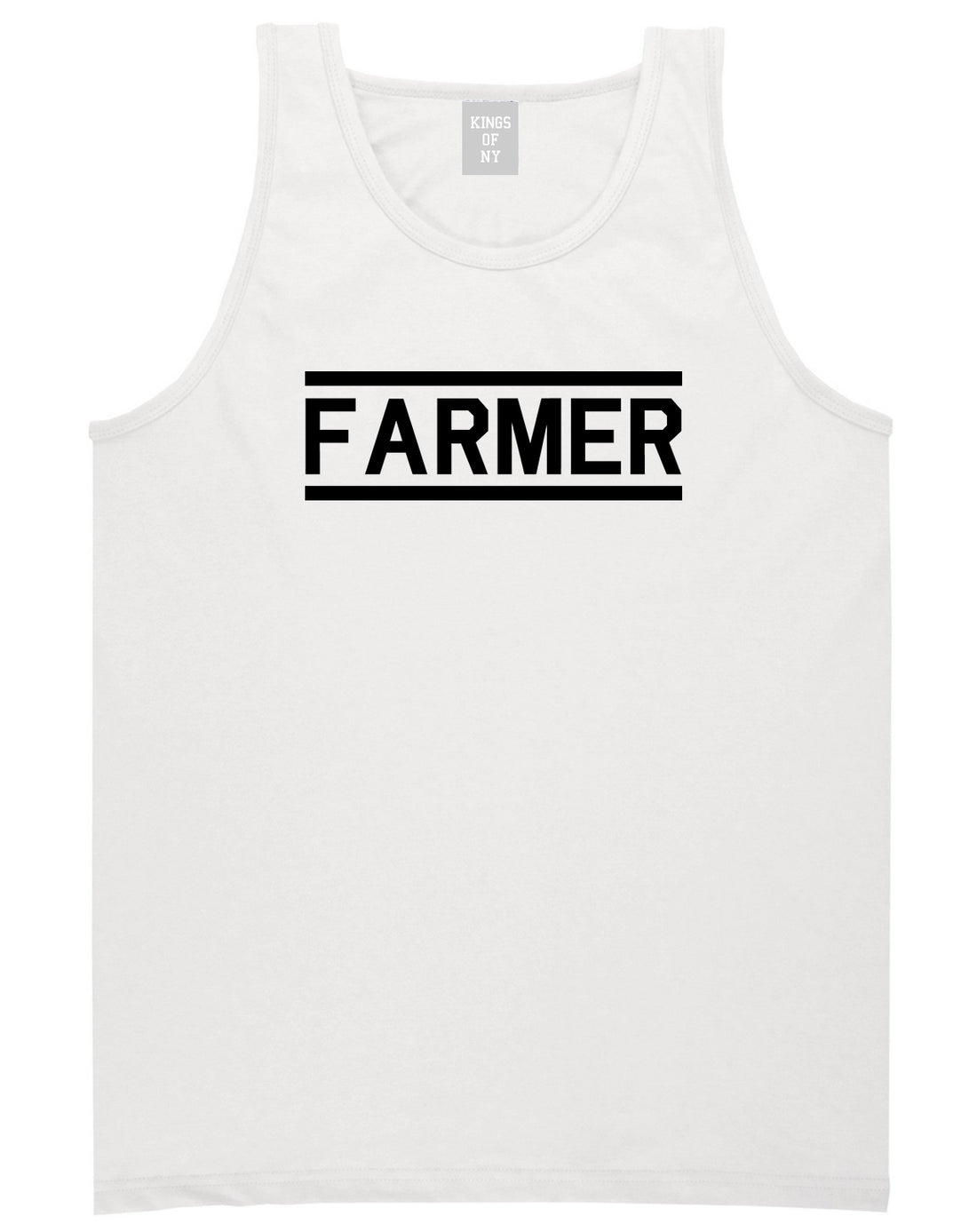 Farmer Farm Mens White Tank Top Shirt by KINGS OF NY