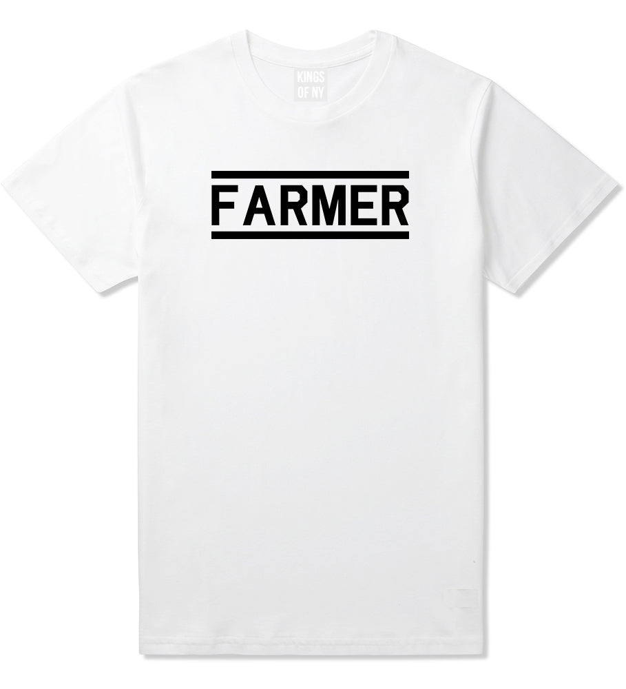 Farmer Farm Mens White T-Shirt by KINGS OF NY